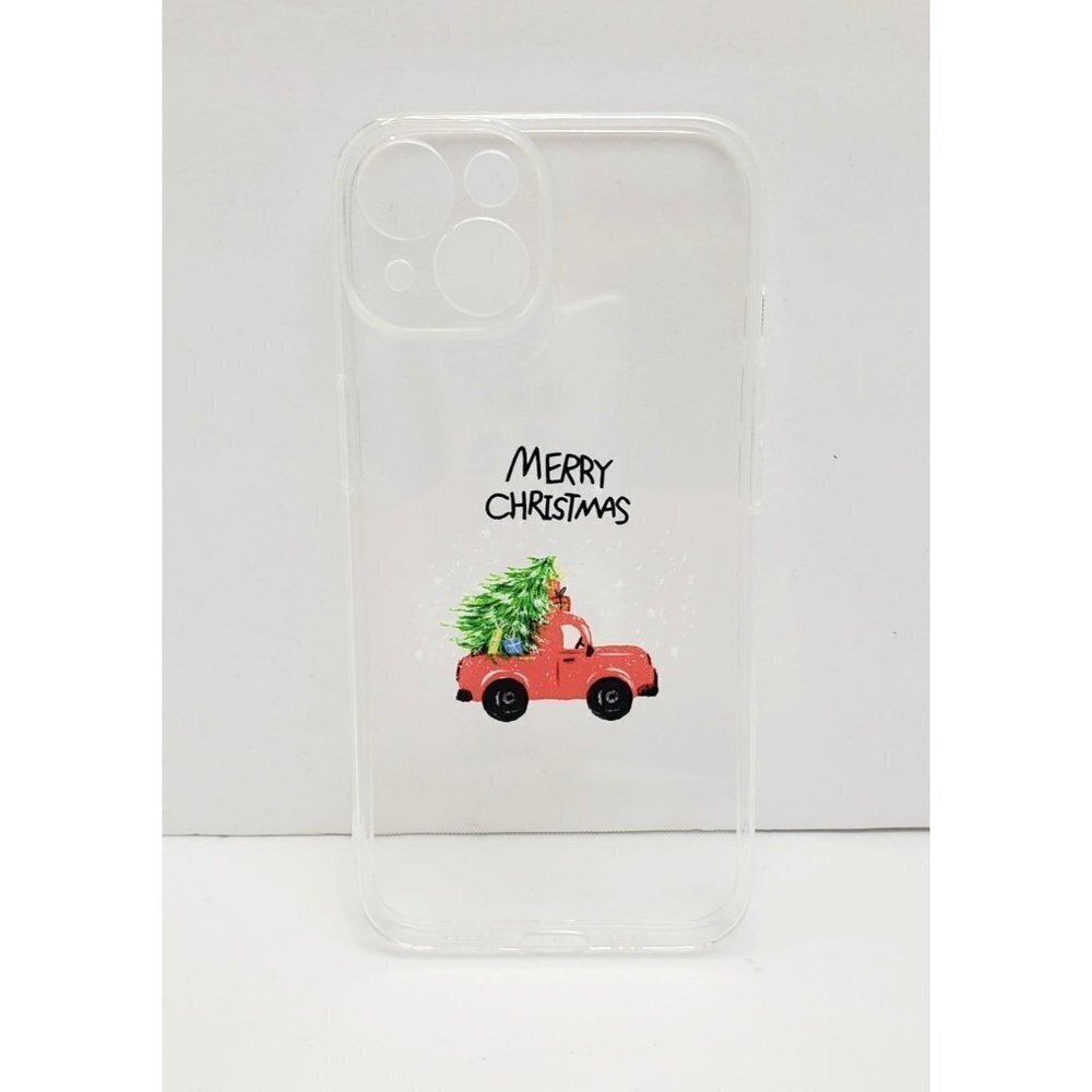 Iphone 13 Christmas Tree Red Truck Merry Christmas Phone Case Clear